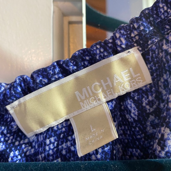 Michael Kors Blue Snakeskin Pattern Sleeveless Top - Picture 4 of 4
